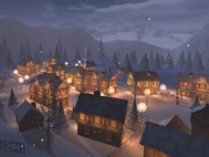 Winter Town 3D Screensaver screenshot